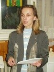 Mirka Dančáková - pracovnice HapAteliéru zahájila minivernisáž