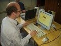 Ing. Rostislav Sáček (RosaSOFT) předvádí Digitální knihovnu BraillNet pomocí screenreaderu WinTalker - po kliknutí se zobrazí větší obrázek