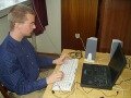 Pavel Cejnar předvádí screenreader Jaws - po kliknutí se zobrazí větší obrázek